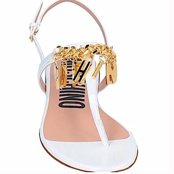 Moschino Shoes - Gold Chain lettering MOSCHINO flats